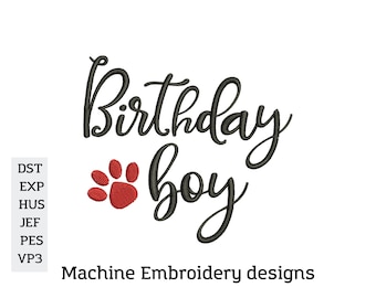 Geburtstagskind Stickdatei, Hundegeburtstag Bandana, Stickdatei, Maschinenstickerei