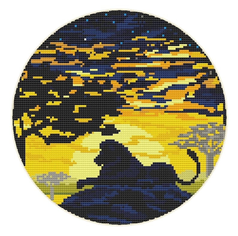 Lion cross stitch pattern Animal nature cross stitch Embroidery cross stitch chart Modern cross stitch pdf Africa cross stitch