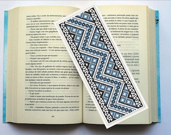 Bookmark Cross Stitch Pattern,  Ornament cross stitch pattern, Embroidery digital PDF pattern, Handmade Gift for book lover