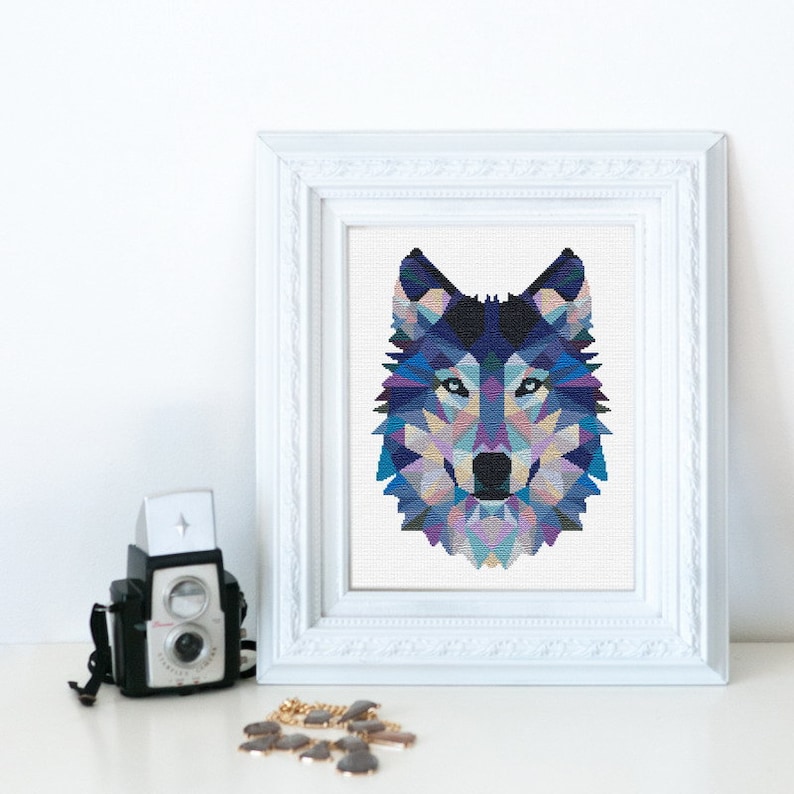 embroidery landscape counted cross stitch chart Wolf Cross Stitch Pattern Modern Cross Stitch Pattern PDF Animal nature cross stitch