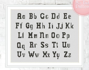 Kreuzstich Buchstaben Kreuzstich Alphabet PDF Muster Kreuzstich Schrift Moderne Kreuzstich DIY Kreuzstichmuster Embroidery Xstitch