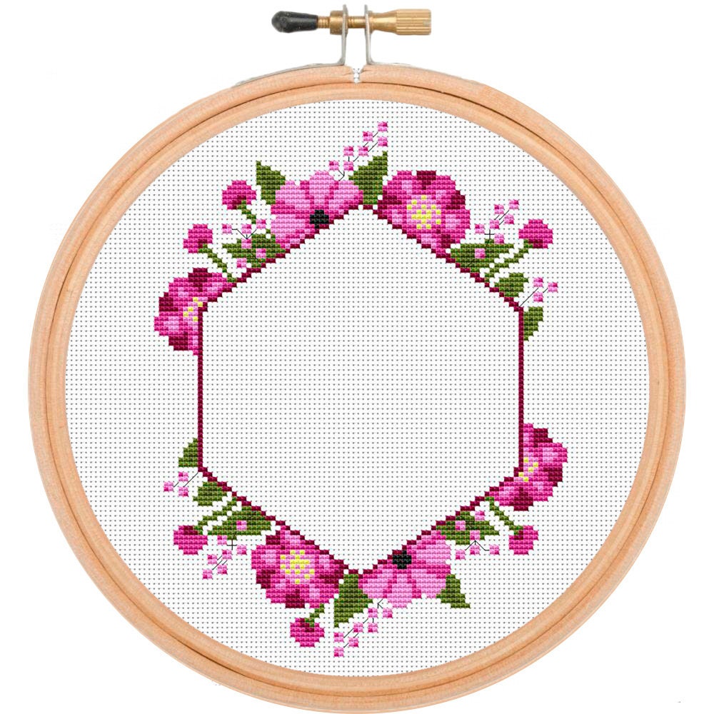 Set Embroidered Floral Wreath Cross Stitch Stock Vector (Royalty Free)  2332222885