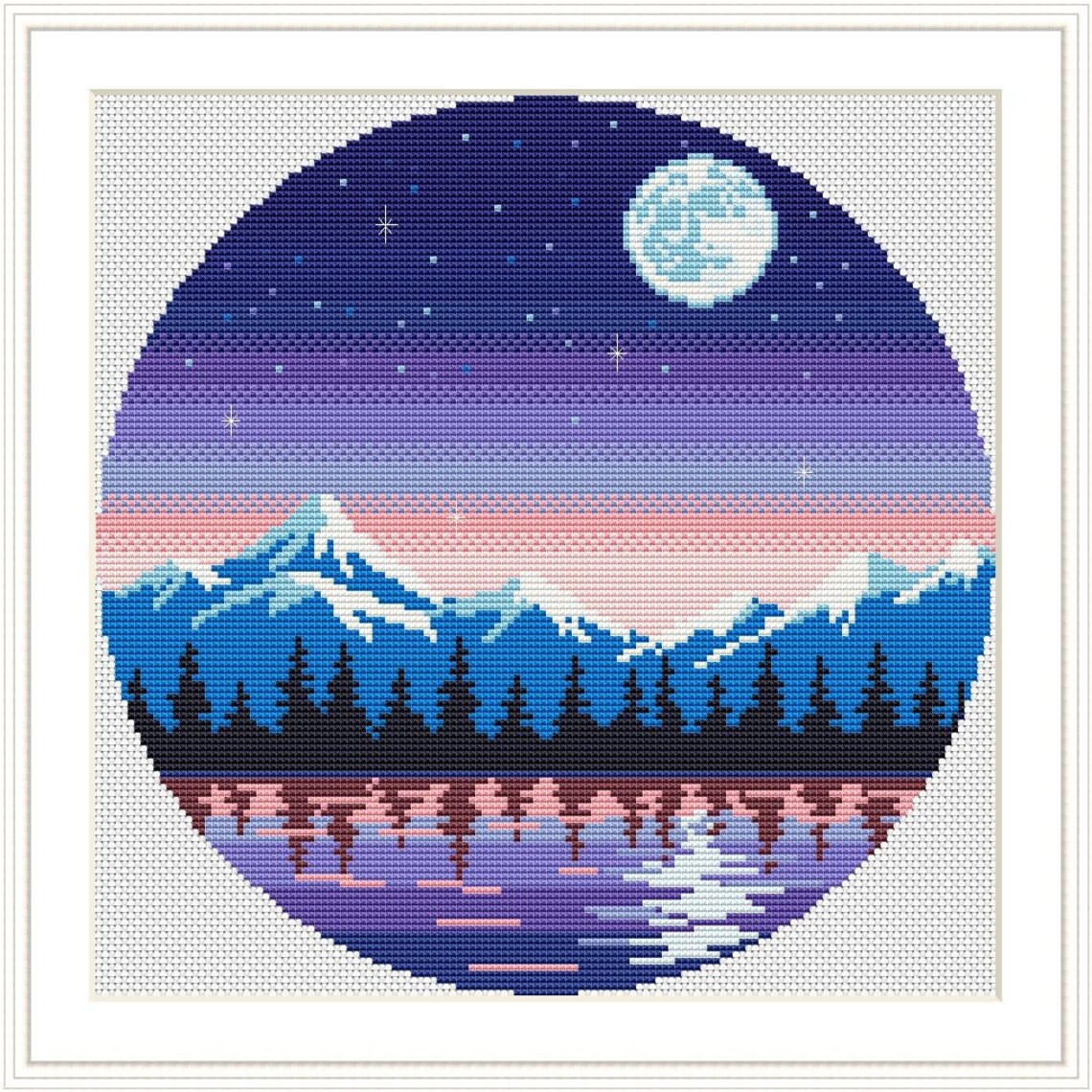 Cross Stitch Kit Landscape Modern Cross Stitch Kit Nature Etsy