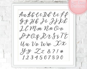 Kreuzstich Buchstaben, Kreuzstich Alphabet Muster, Kreuzstich Schrift, Moderner Kreuzstich, DIY Kreuzstich PDF Muster Stickerei