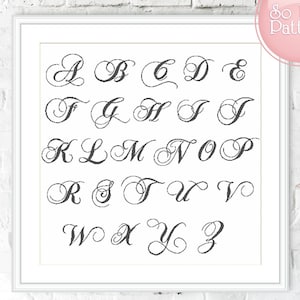 Cross stitch letters, Cross Stitch Alphabet pattern, Cross stitch font, Calligraphy Font Letters cross stitch, DIY cross stitch PDF pattern