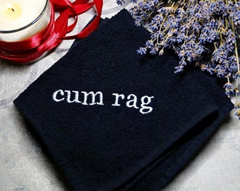 Cum Rag towel, Cum towel Valentine day gift, Boyfriend funny gift, Husband gift, Gag gift, after sex towel with embroidered