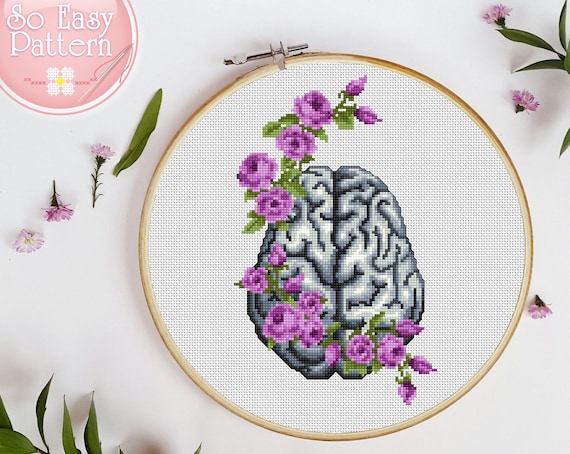Brain Cross Stitch Chart Anatomy cross stitch PDF pattern Snarky cross stitch pattern INSTANT DOWNLOAD