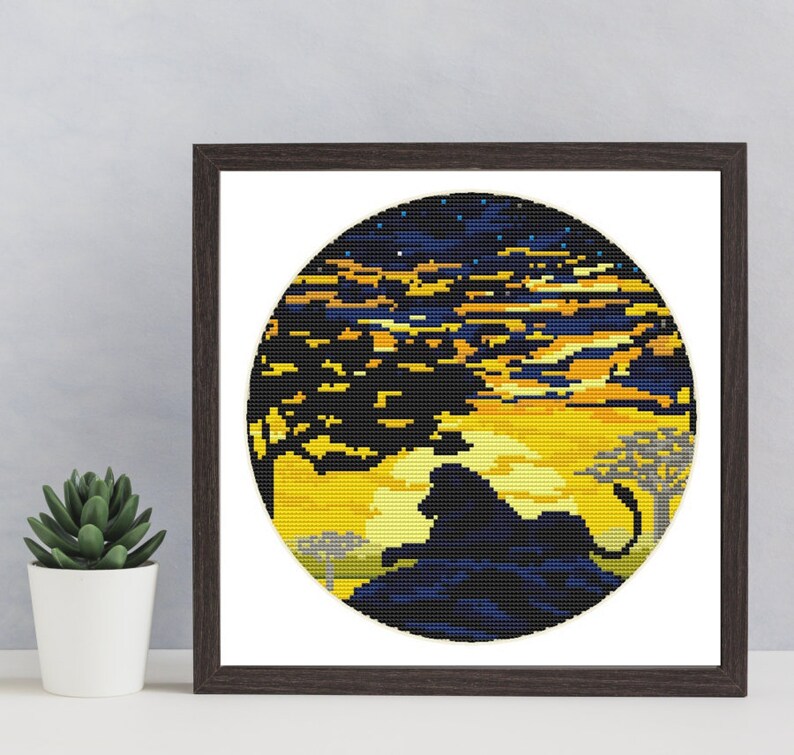 Lion cross stitch pattern Animal nature cross stitch Embroidery cross stitch chart Modern cross stitch pdf Africa cross stitch