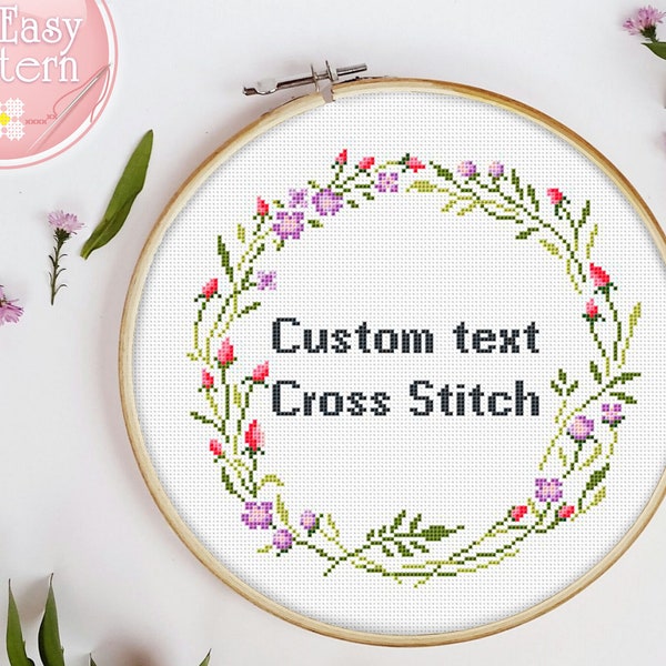 Custom cross stitch pattern quote Your words here cross stitch chart, Customizable counted cross stitch Pdf, Gift idea for embroidery design