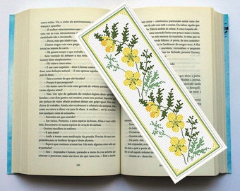 Lesezeichen Kreuzstichmuster, Lesezeichen Blumenmuster Kreuzstich, digitales PDF Stickmuster, handgemachtes Geschenk für Buchliebhaber