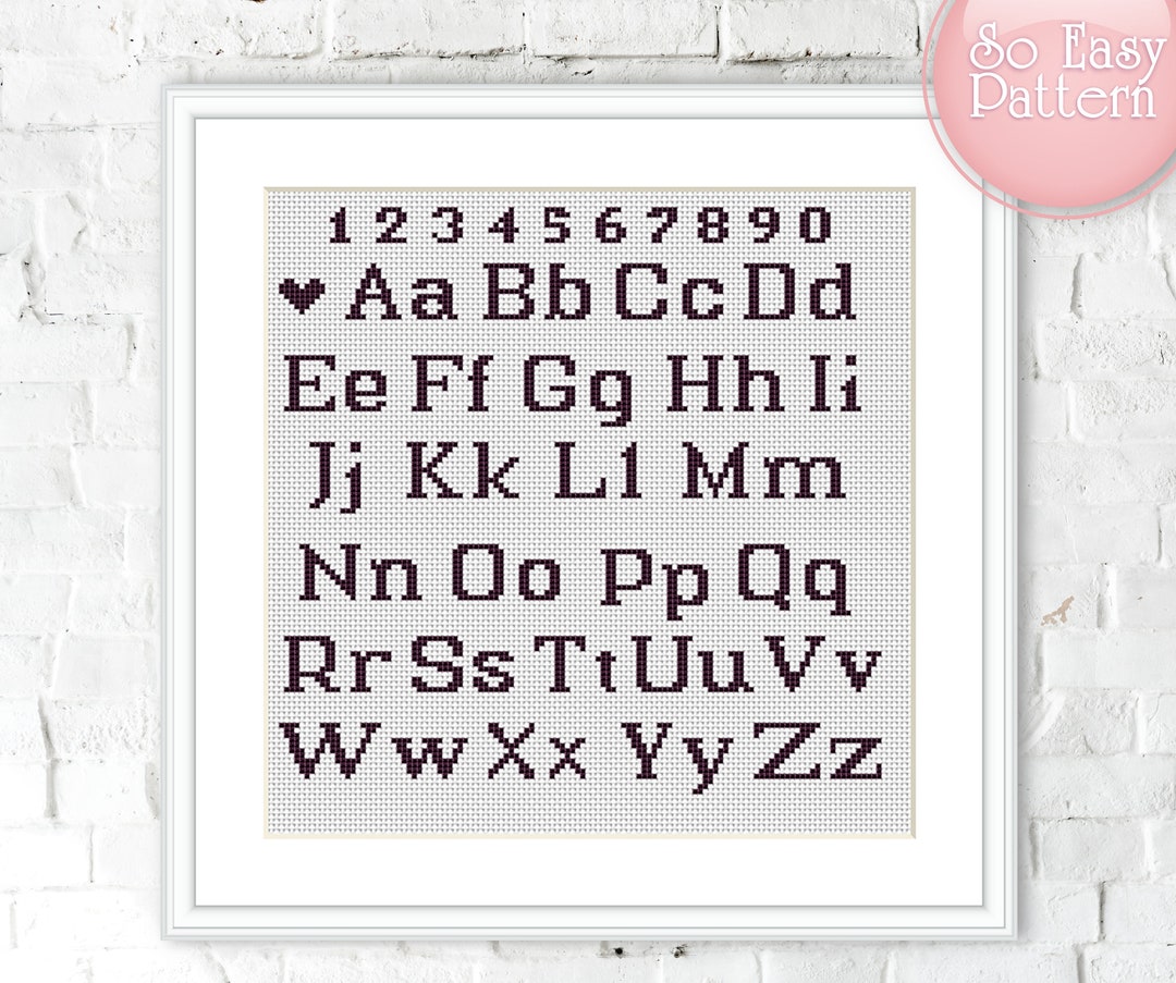 Cross Stitch Letters Pattern, Cross Stitch Font, Counted