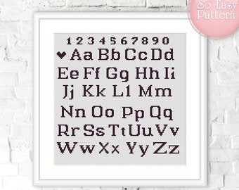 Cross stitch letters pattern, Cross stitch Font, Counted cross stitch, Cross Stitch Alphabet pdf pattern, DIY cross stitch, embroidery hoop