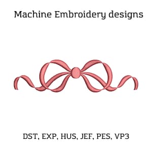 Motif de broderie noeud satiné, Noeud de broderie machine, Mini noeud de broderie, Joli noeud Plusieurs tailles et formats