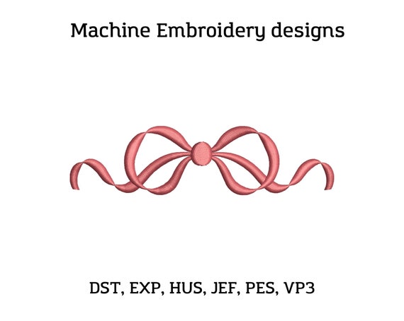 Satin Stitch Bow Embroidery Design, Bow Machine Embroidery, Mini Bow Embroidery, Pretty Bow Multiple sizes and Formats