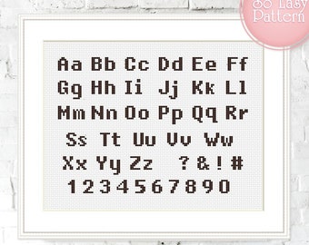 Cross stitch letters, Cross Stitch Alphabet pattern, Cross stitch font, Modern cross stitch, DIY cross stitch PDF pattern embroidery