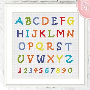 Cross stitch letters, Cross Stitch Alphabet pattern, Cross stitch font, Modern cross stitch, DIY cross stitch PDF pattern embroidery