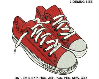 Diseño de bordado de zapatos, bordado a máquina, diseños de zapatos para máquina de bordar archivo de diseño gráfico digital, 3 tamaños - 10 formatos