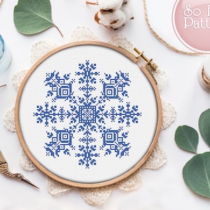 Snowflake Modern cross stitch Holiday cross stitch pattern Christmas cross stitch Merry Christmas cross stitch PDF pattern Easy cross stitch