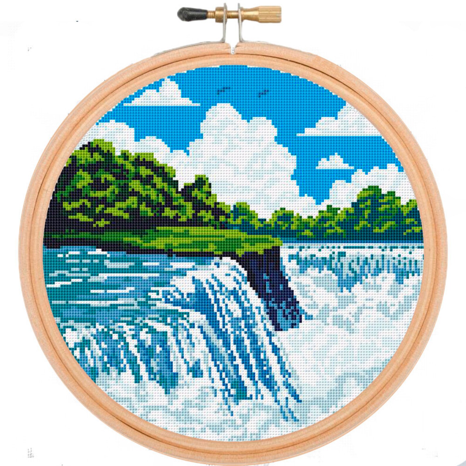 Landscape Modern Cross Stitch Pattern Niagara Falls Digital - Etsy
