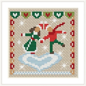 Holiday decor Cross stitch PDF pattern, Christmas Decoration Cross stitch pattern, Little house needlework, Christmas ornament xstitch chart
