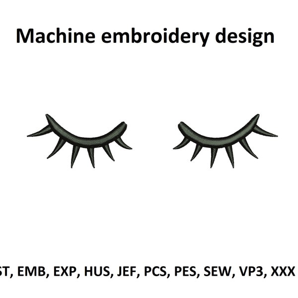 Eyelashes Embroidery Design Eyes with lashes Machine Embroidery Designs Eyelash Embroidery Face Embroidery Design Eyes for dolls Embroidery