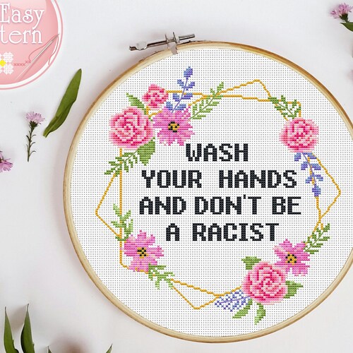 Warsh Yer Hands Funny Cross Stitch Pattern