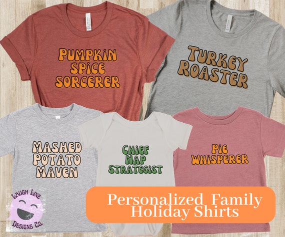 Retro Groovy Family Thanksgiving 2024 Fall Pumpkin Thankful T-Shirt