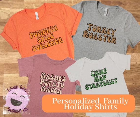 Retro Groovy Family Thanksgiving 2024 Fall Pumpkin Thankful T-Shirt