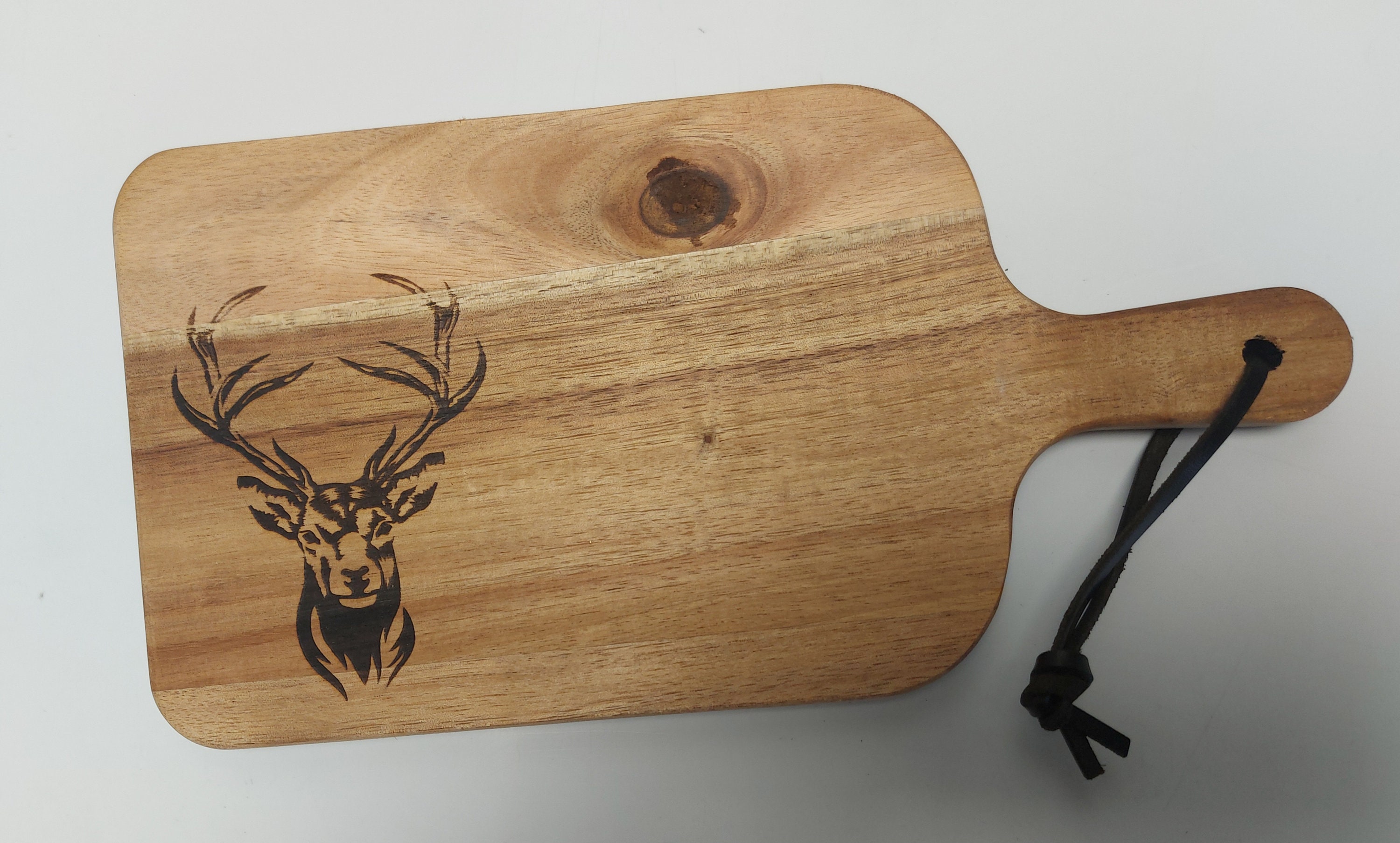Stag Laser Engraved Acacia Wood Serving Boards Etsy