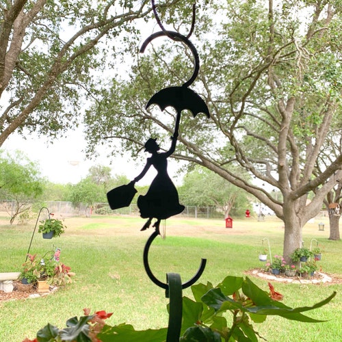 Mary Poppins Plant Hanger, Garden Decor, S Hook, Plant Decor, Yard Art, Metal