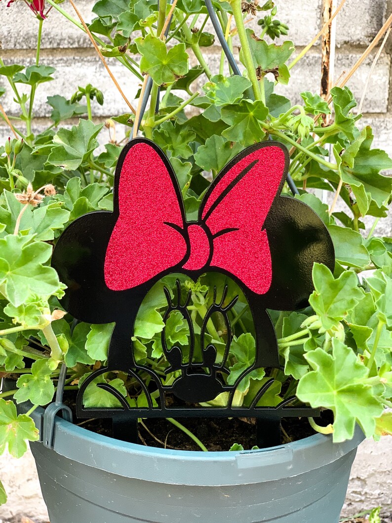 Minnie Garden Peeking Minnie Garden Decor Yard Decoration Etsy