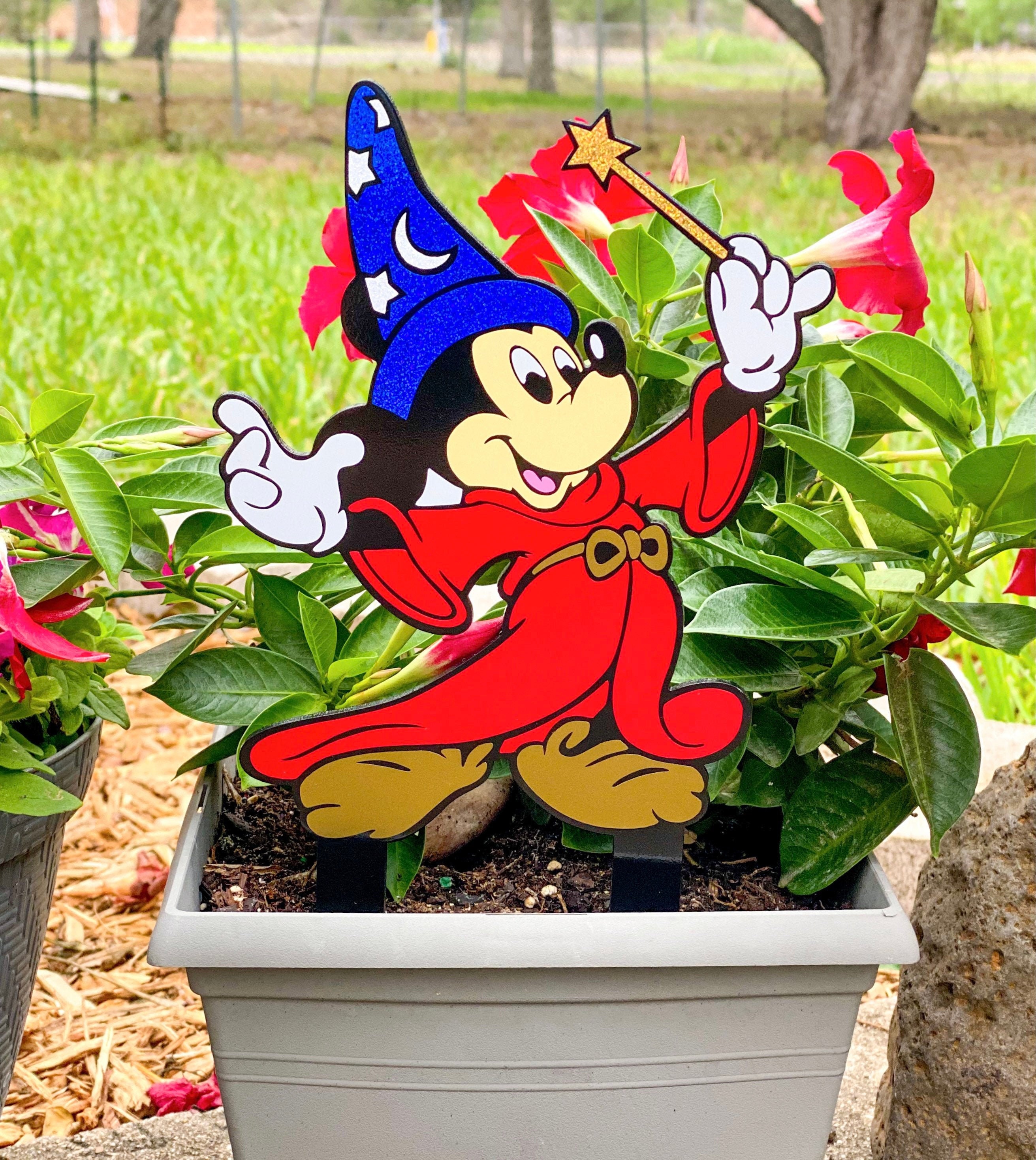 Sorcerer Mickey Garden Decor Plant Decor Yard Decor Metal | Etsy