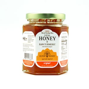 Turmeric Honey RAW Unfiltered Honey NC