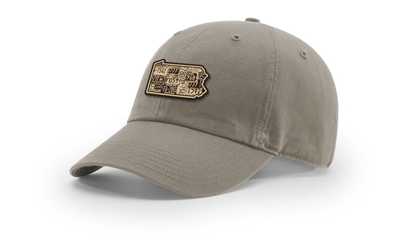 Pennsylvania outline adjustable hat Pennsylvania Navy Dad Cap Vintage License Plate Design |Keystone PA Vintage Design | Leather Patch
