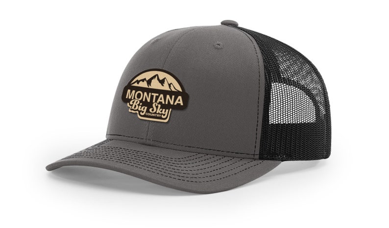 Iconic Collection Ball Cap Montana Black Classic Trucker Cap Great Gift | Genuine Leather Patch Adjustable Snapback Montana Hat