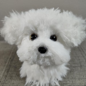 Dogs/  fluffy mini pup shelf sitter for home decor. Great gift for dog lover!