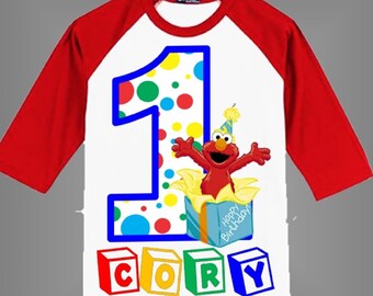 Elmo Birthday Shirt Etsy