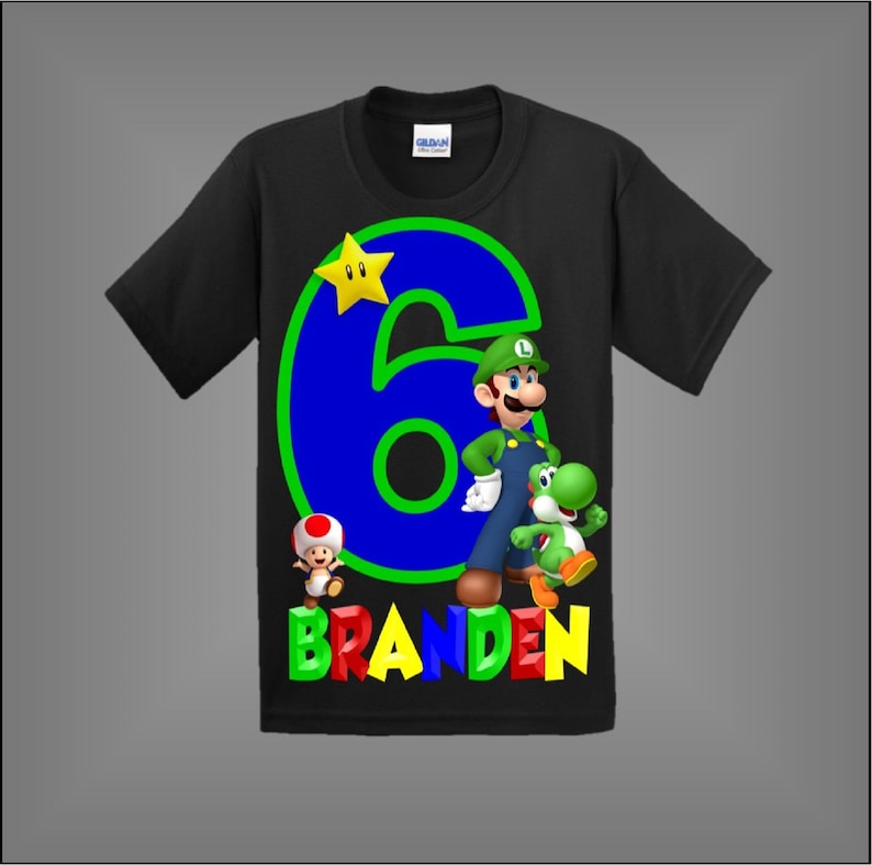 Super Mario Brothers birthday shirt Luigi Birthday Shirt