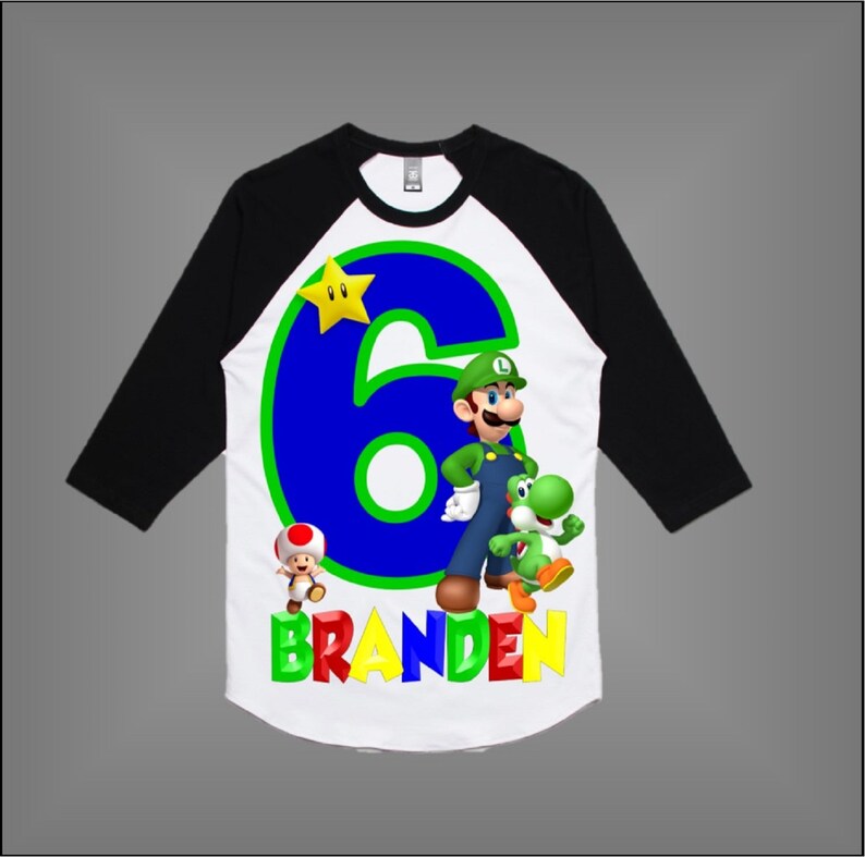 Super Mario Brothers birthday shirt Luigi Birthday Shirt