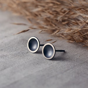 Oxiderat silverörhängen | Minimalistiska örhängen | Svarta örhängen | Handgjorda smycken | Domörhängen | Vardagsörhängen
