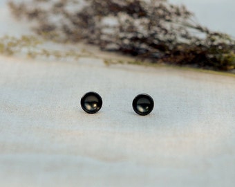 Black Silver Cups | Oxidized Jewellery | Simple Studs | Contemporary Jewellery | Round Earrings