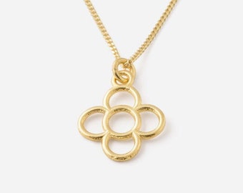 Medium Barcelona Flower 9k gold necklace