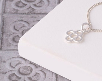 Barcelona flower necklace, sterling silver