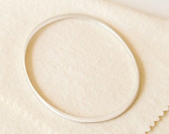 Sterling Silver Oval Bracelet matte finish