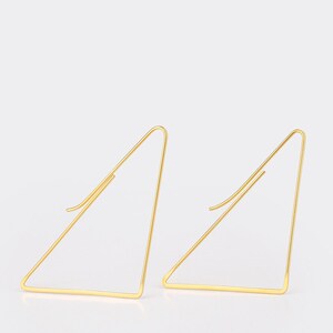 Sterling Silver long thread triangle earrings image 3