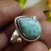 Larimar Ring Sterling Silver Precious Stone Ring Dominican image 0