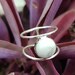 White Howlite Ring Sterling Silver Marble Ring Double Band image 1