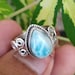 Larimar Ring Sterling Silver Precious Stone Ring Dominican image 0