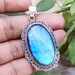 Labradorite Pendant 925 Sterling Silver Deep Blue Flash image 0