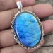 Labradorite Pendant Sterling Silver Pendant Statement Pendant image 0